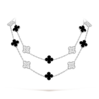[Cyra] CLOVER 20 MOTIVE DIAMANT ONYX HALSKETTE