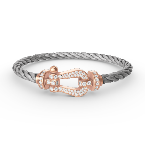 [Cyra] FORCE GROSSES HUFEISEN-ARMBAND MIT VOLLBESATZ AUS DIAMANTEN IN ROTGOLD