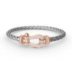 [Cyra] FORCE GROSSES HUFEISEN-ARMBAND MIT VOLLBESATZ AUS DIAMANTEN IN ROTGOLD