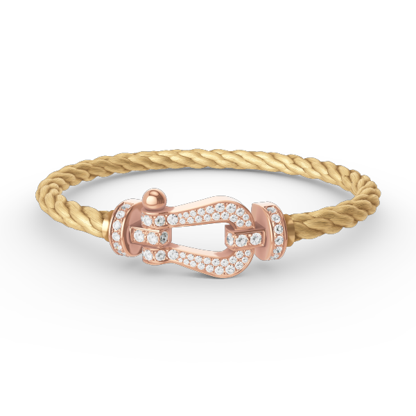 [Cyra]  FORCE LARGE HORSESHOE FULL DIAMOND BRACELET ROSE GOLD