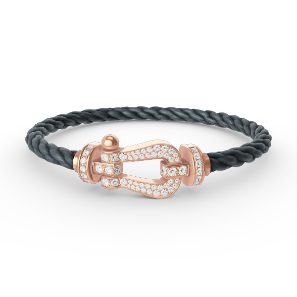 [Cyra]  FORCE LARGE HORSESHOE FULL DIAMOND BRACELET ROSE GOLD