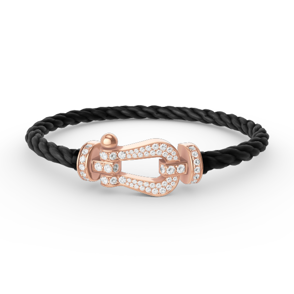 [Cyra]  FORCE LARGE HORSESHOE FULL DIAMOND BRACELET ROSE GOLD