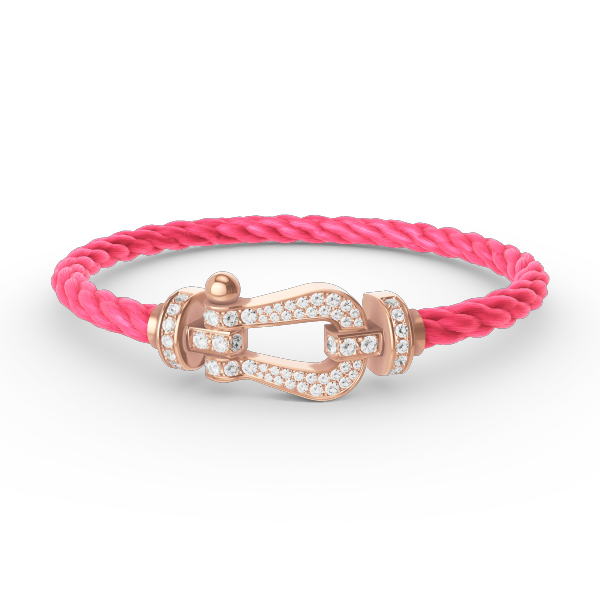 [Cyra]  FORCE LARGE HORSESHOE FULL DIAMOND BRACELET ROSE GOLD
