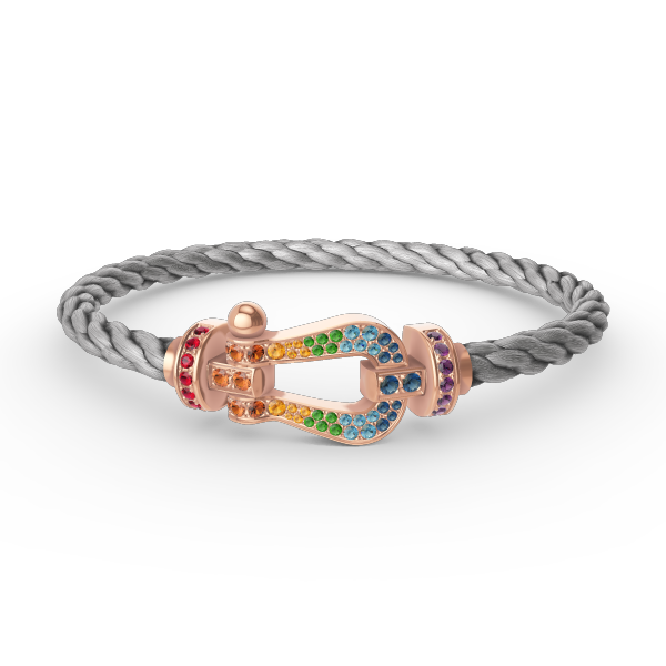 [Cyra]  FORCE LARGE HORSESHOE  COLORED DIAMOND BRACELET ROSE GOLD