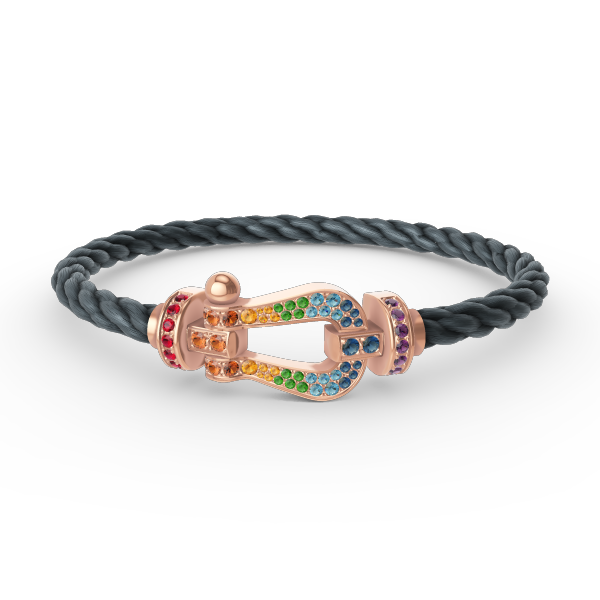 [Cyra]  FORCE LARGE HORSESHOE  COLORED DIAMOND BRACELET ROSE GOLD