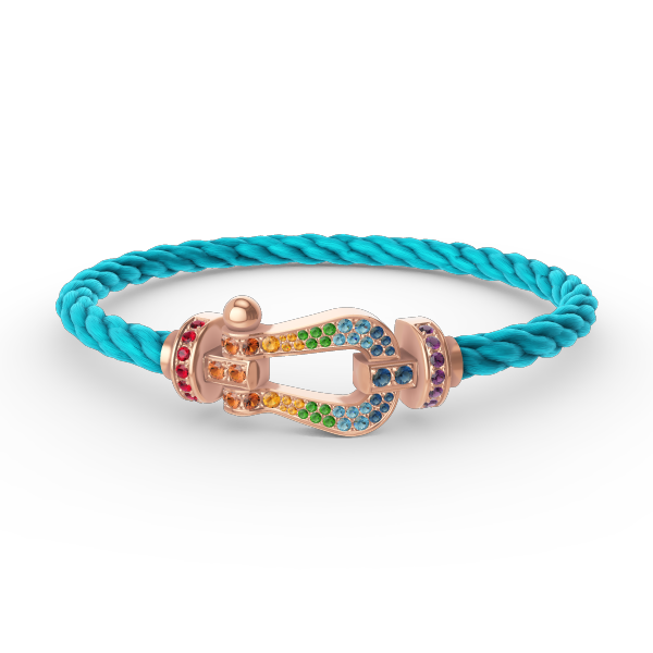 [Cyra]  FORCE LARGE HORSESHOE  COLORED DIAMOND BRACELET ROSE GOLD