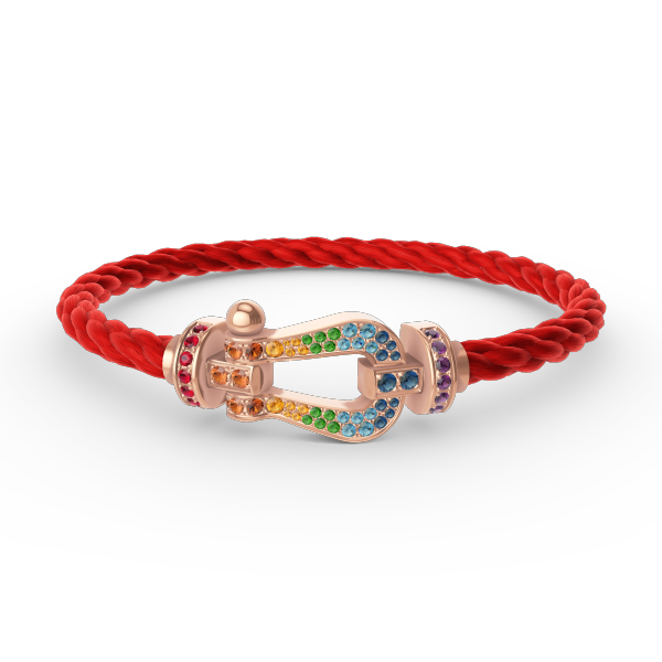 [Cyra]  FORCE LARGE HORSESHOE  COLORED DIAMOND BRACELET ROSE GOLD