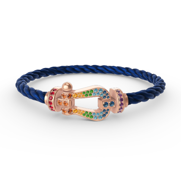 [Cyra]  FORCE LARGE HORSESHOE  COLORED DIAMOND BRACELET ROSE GOLD