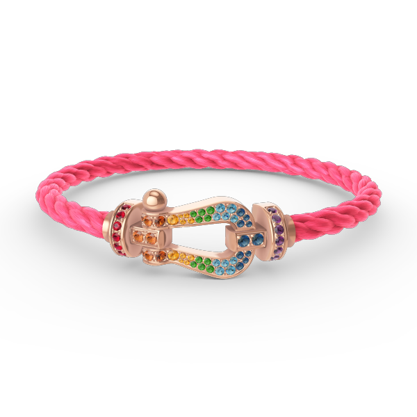 [Cyra]  FORCE LARGE HORSESHOE  COLORED DIAMOND BRACELET ROSE GOLD