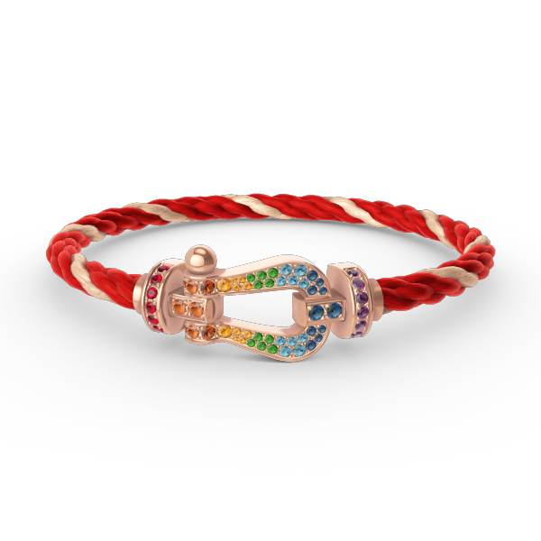 [Cyra]  FORCE LARGE HORSESHOE  COLORED DIAMOND BRACELET ROSE GOLD