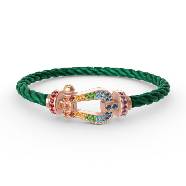 [Cyra]  FORCE LARGE HORSESHOE  COLORED DIAMOND BRACELET ROSE GOLD