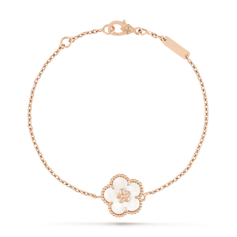 [Cyra]  LUCKY WHITE MOP PLUM BLOSSOM  BRACELET