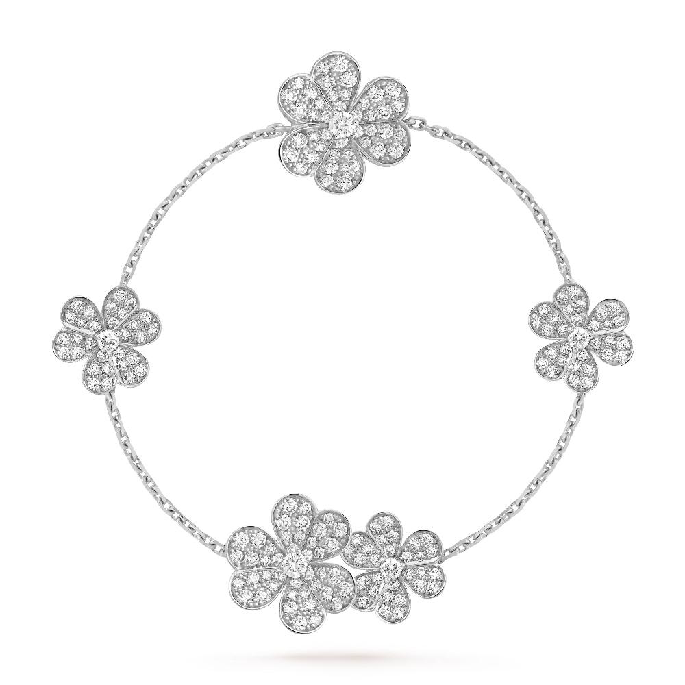 [Cyra]  FRIVOLE SILVER 5 FLOWERS BRACELET