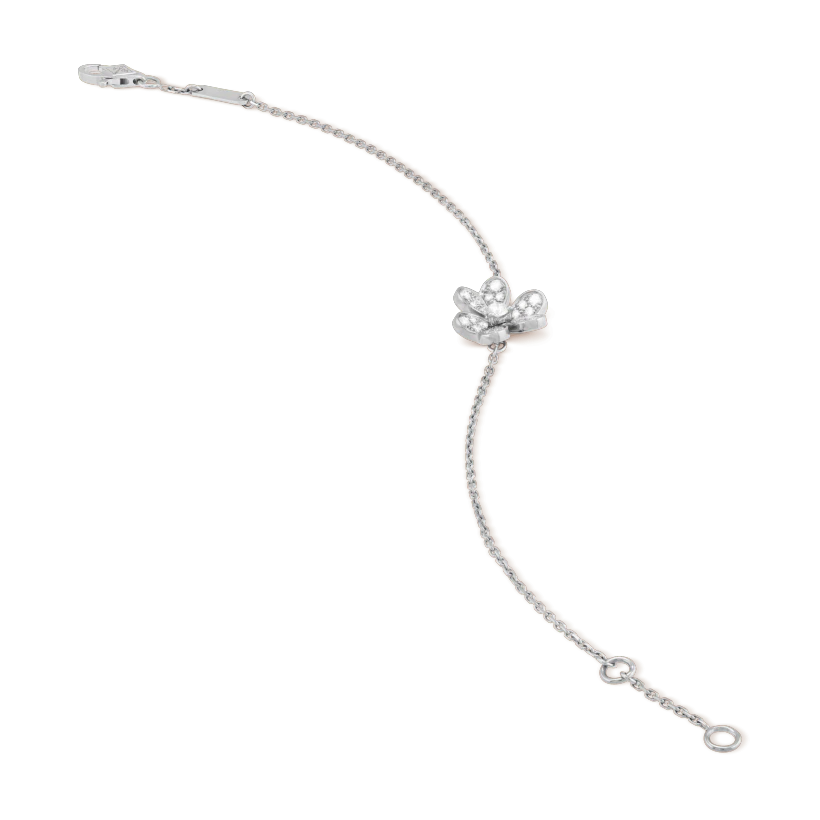 [Cyra]  FRIVOLE SILVER FLOWER DIAMOND BRACELET