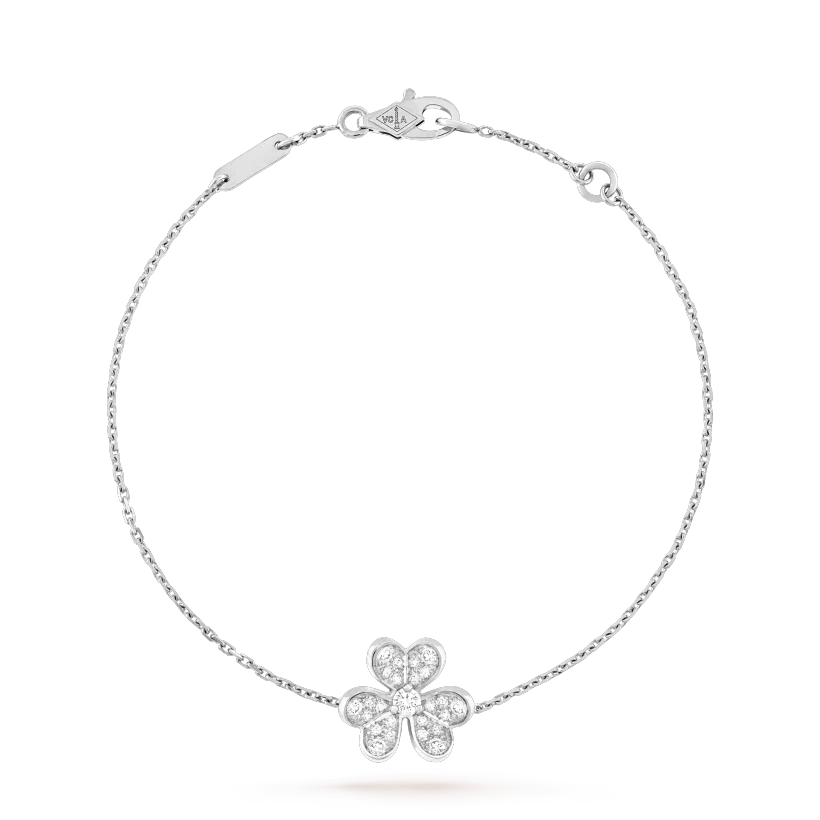 [Cyra]  FRIVOLE SILVER FLOWER DIAMOND BRACELET