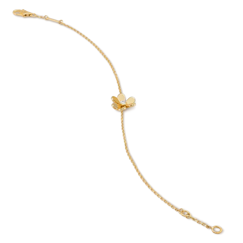 [Cyra]  FRIVOLE GOLD FLOWER PINK MALACHITE BRACELET