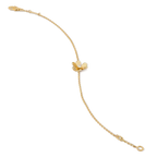 [Cyra]  FRIVOLE GOLD FLOWER PINK MALACHITE BRACELET