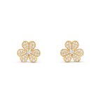 [Cyra]  FRIVOLE GOLD FLOWER DIAMOND EARRINGS