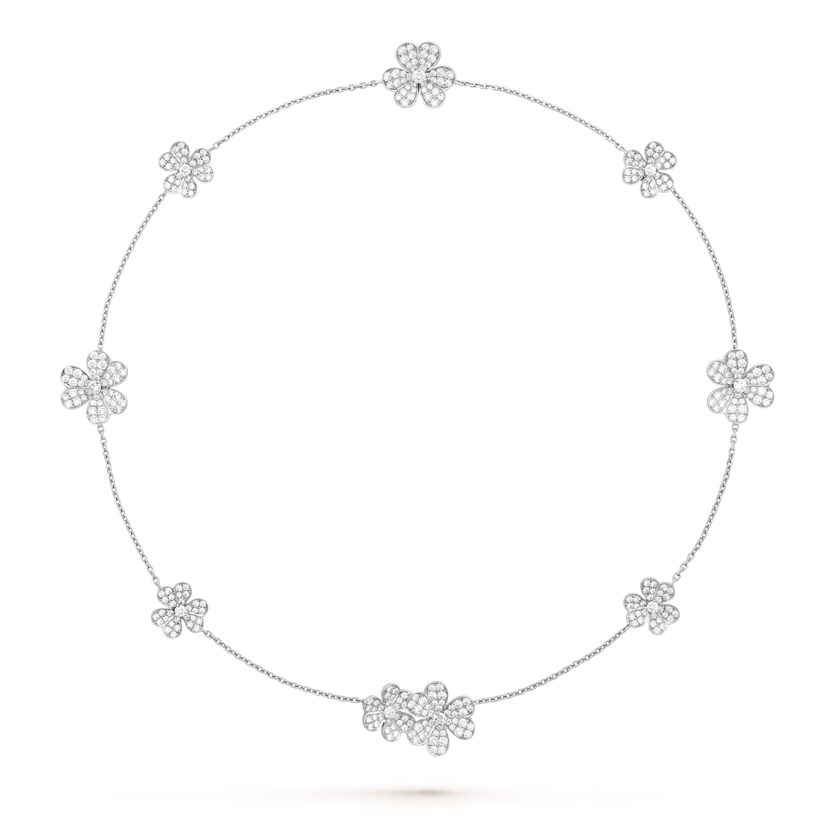 [Cyra]  FRIVOLER SILBER-HALSKETTE MIT 9 BLUMEN