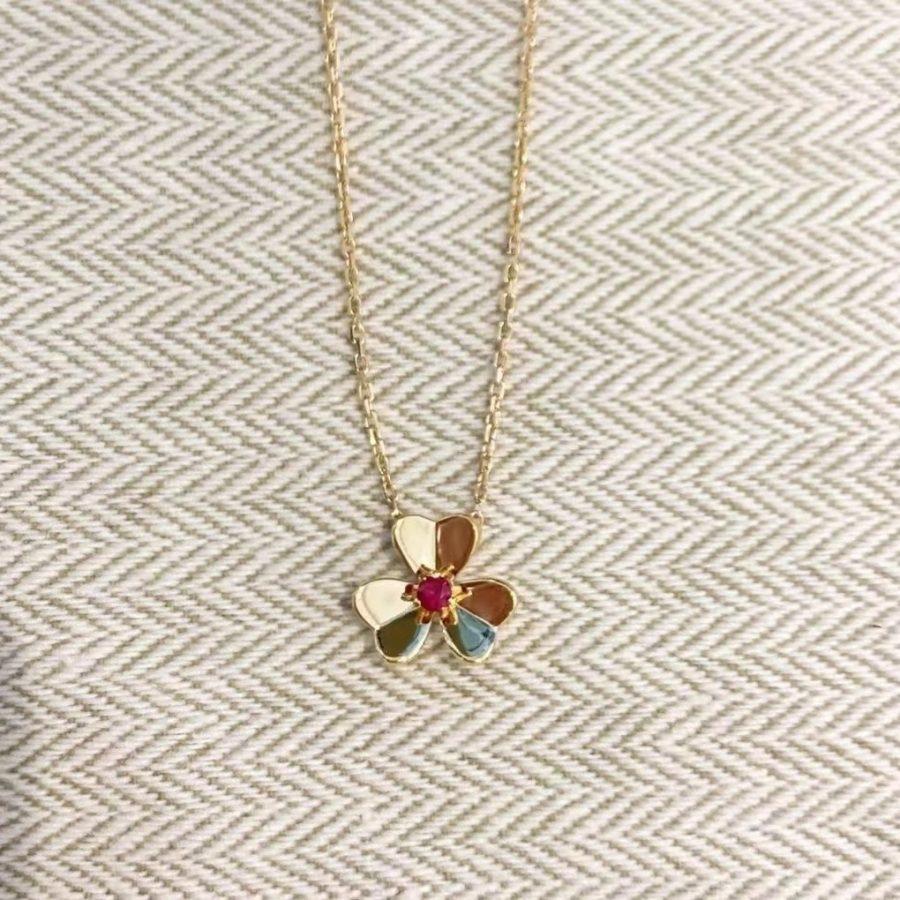[Cyra]  FRIVOLE GOLD FLOWER NECKLACE