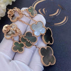 [Cyra]  CLOVER EARRINGS DARK MOP 4 MOTIFS ROSE GOLD