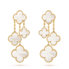 [Cyra] CLOVER OHRRINGE WEISSES PERLMUTT 4 MOTIVE GOLD