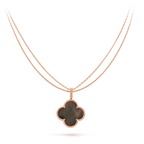 [Cyra] CLOVER 25MM GOLD DUNKLE PERLMUTT GROSSE CLOVER-HALSKETTE