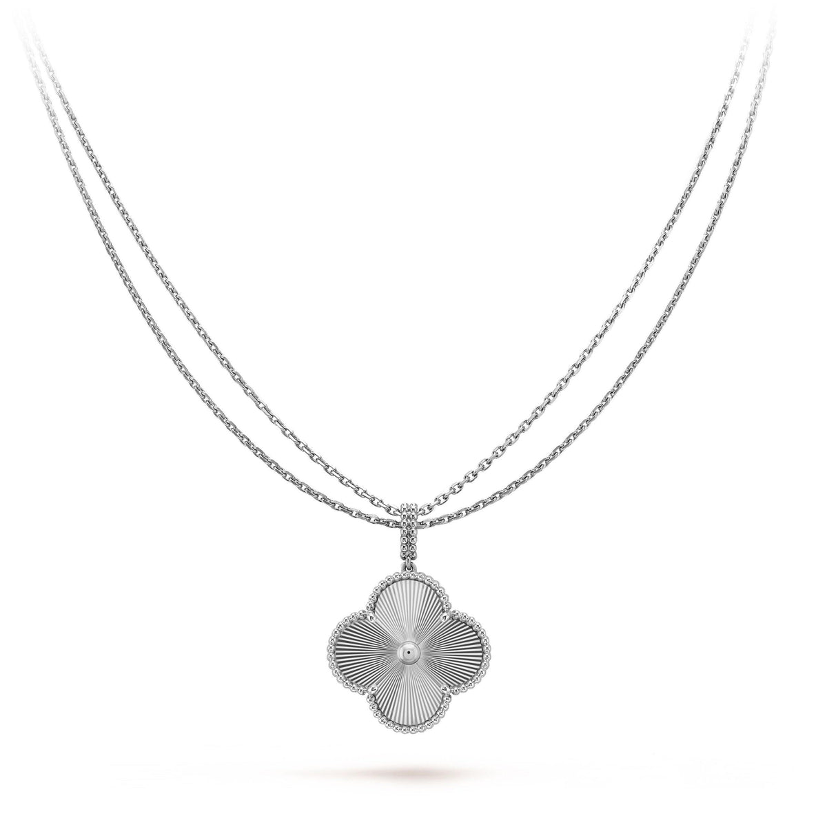 [Cyra]  CLOVER 25MM SILVER BIG CLOVER NECKLACE