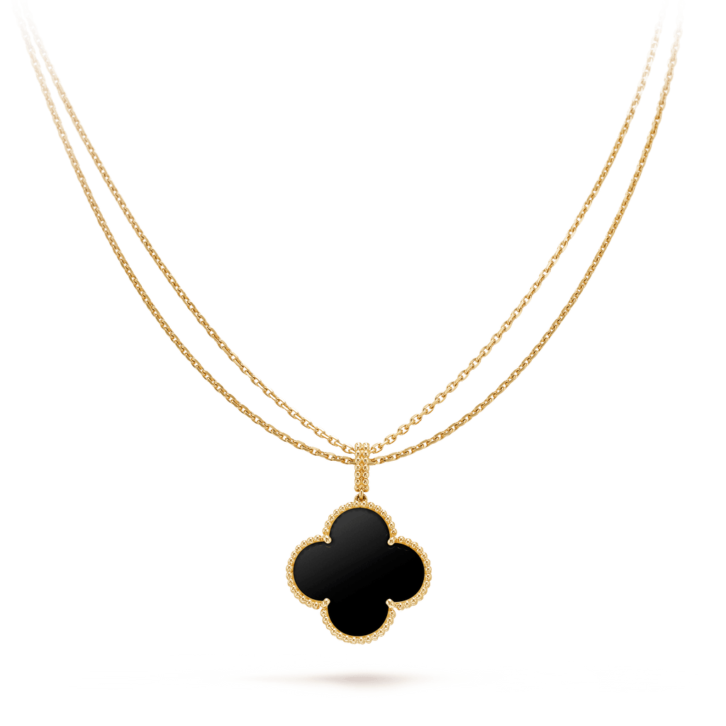 {
  "Cyra": "CLOVER 25MM ゴールド オニキス ビッグクローバーネックレス"
}