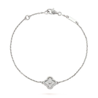 [Cyra] CLOVER ARMBAND EINZELBLÜTE SILBER