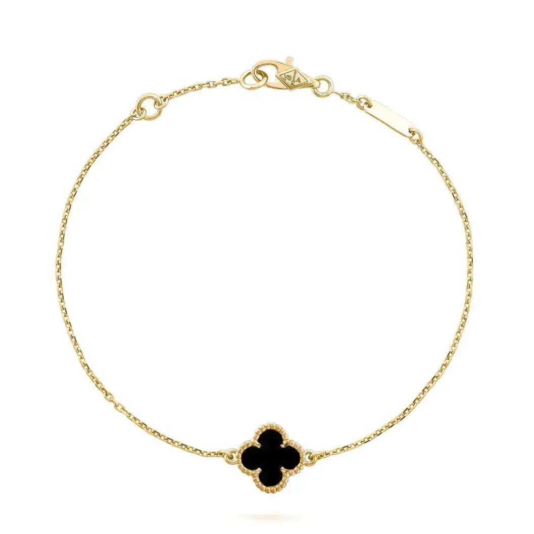 [Cyra] CLOVER ONYX EINZELBLUMEN-ARMBAND