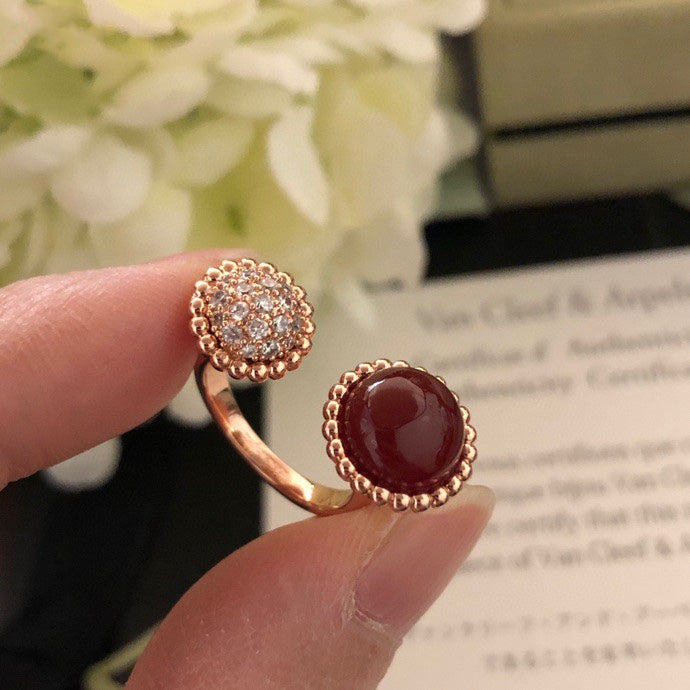 [Cyra]  PERLEE COULEURS DIAMOND ROSE GOLD BETWEEN THE FINGER RING
