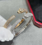 [Cyra]  PANTHERE FULL DIAMOND OPEN BRACELET