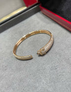 [Cyra]  PANTHERE FULL DIAMOND OPEN BRACELET