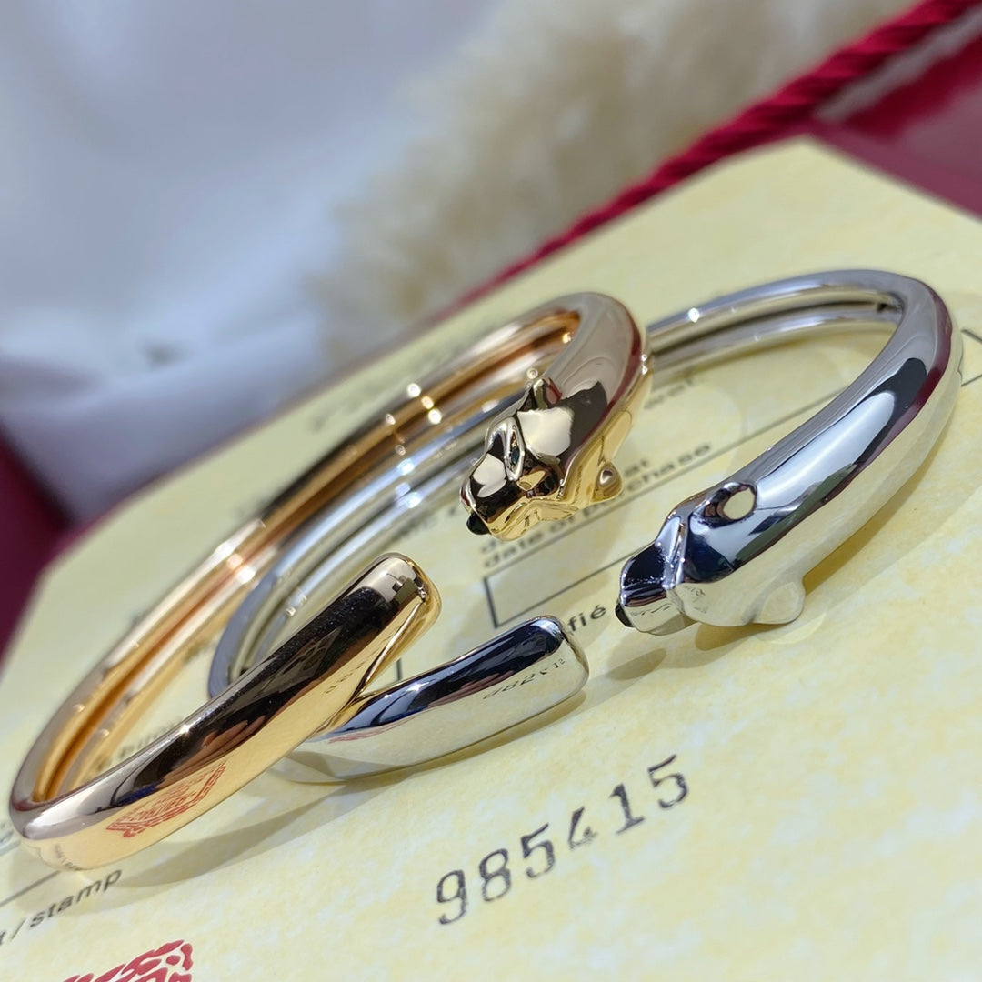 [Cyra] OFFENES ARMBAND PANTHERE SILBER