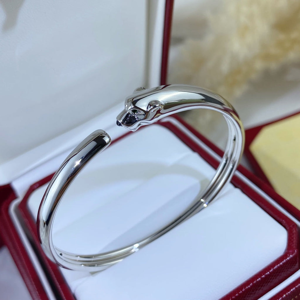 [Cyra] OFFENES ARMBAND PANTHERE SILBER