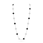 [Cyra] CLOVER 20 MOTIVE DIAMANT ONYX HALSKETTE