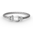 [Cyra]  FORCE LARGE HORSESHOE HALF DIAMOND BRACELET SILVER