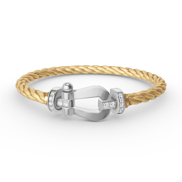 [Cyra]  FORCE LARGE HORSESHOE HALF DIAMOND BRACELET SILVER