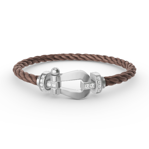 [Cyra]  FORCE LARGE HORSESHOE HALF DIAMOND BRACELET SILVER