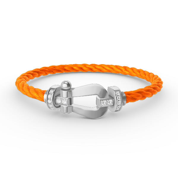 [Cyra]  FORCE LARGE HORSESHOE HALF DIAMOND BRACELET SILVER