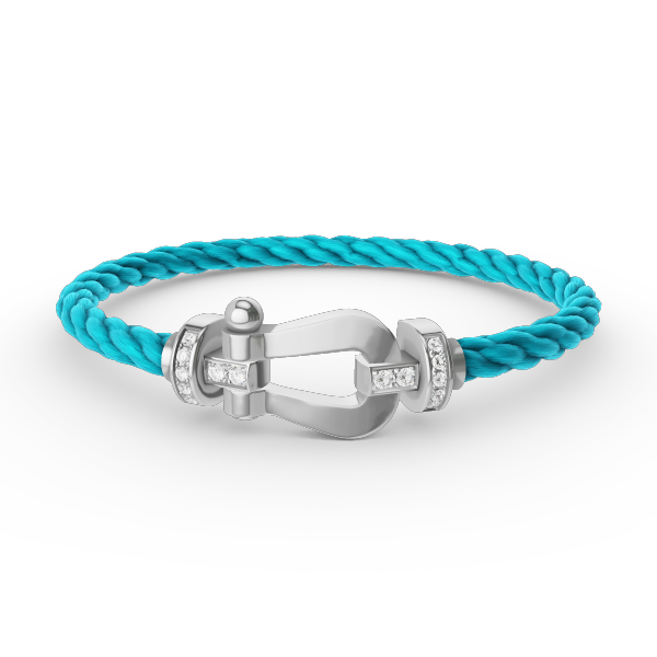 [Cyra]  FORCE LARGE HORSESHOE HALF DIAMOND BRACELET SILVER