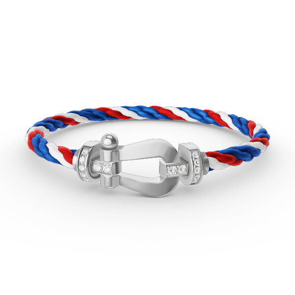 [Cyra]  FORCE LARGE HORSESHOE HALF DIAMOND BRACELET SILVER