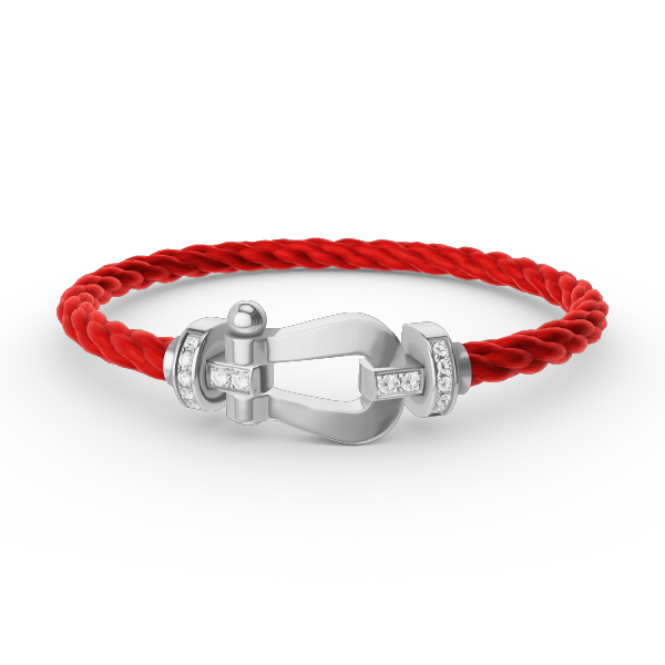 [Cyra]  FORCE LARGE HORSESHOE HALF DIAMOND BRACELET SILVER