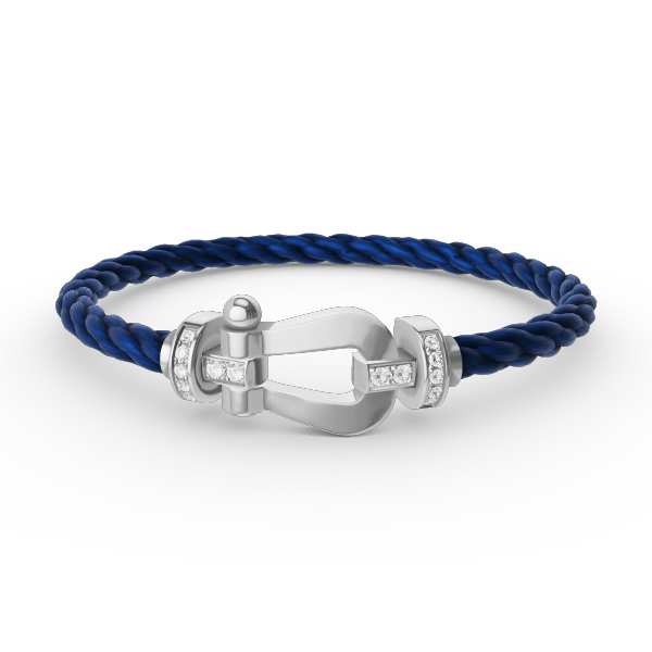 [Cyra]  FORCE LARGE HORSESHOE HALF DIAMOND BRACELET SILVER