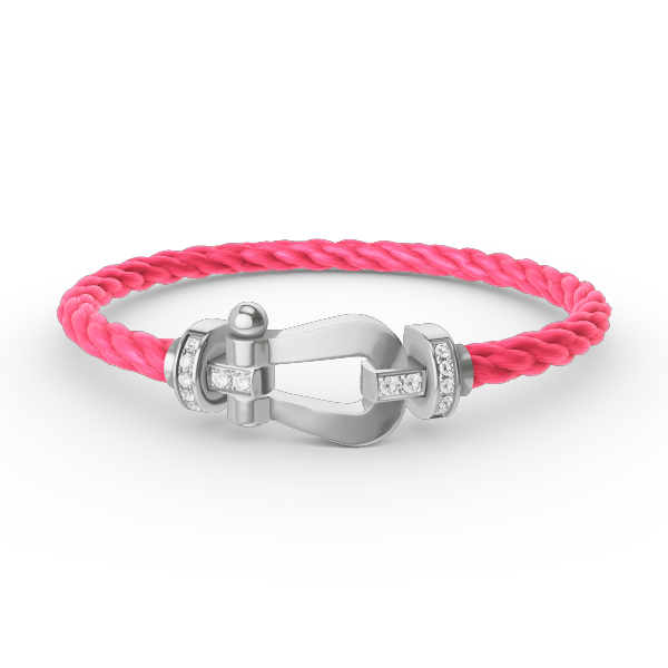 [Cyra]  FORCE LARGE HORSESHOE HALF DIAMOND BRACELET SILVER