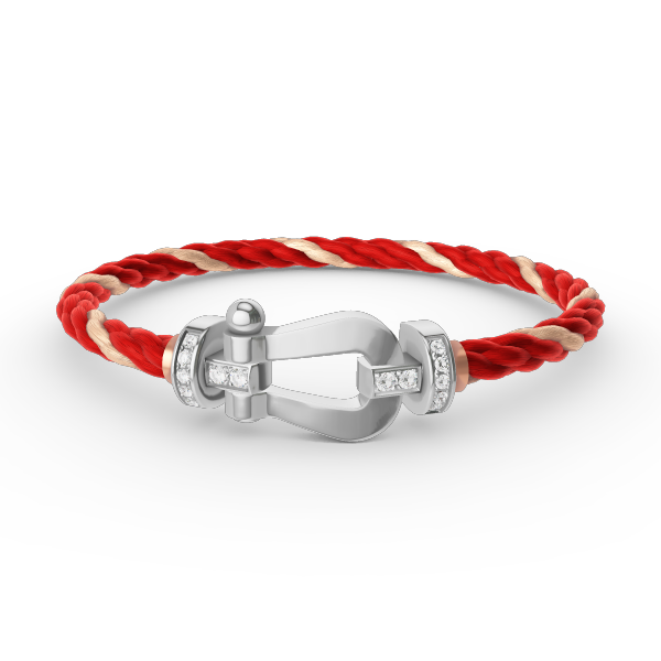 [Cyra]  FORCE LARGE HORSESHOE HALF DIAMOND BRACELET SILVER