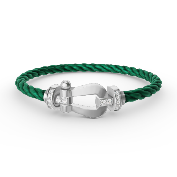 [Cyra]  FORCE LARGE HORSESHOE HALF DIAMOND BRACELET SILVER