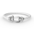 [Cyra]  FORCE LARGE HORSESHOE HALF DIAMOND BRACELET SILVER