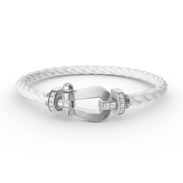 [Cyra]  FORCE LARGE HORSESHOE HALF DIAMOND BRACELET SILVER